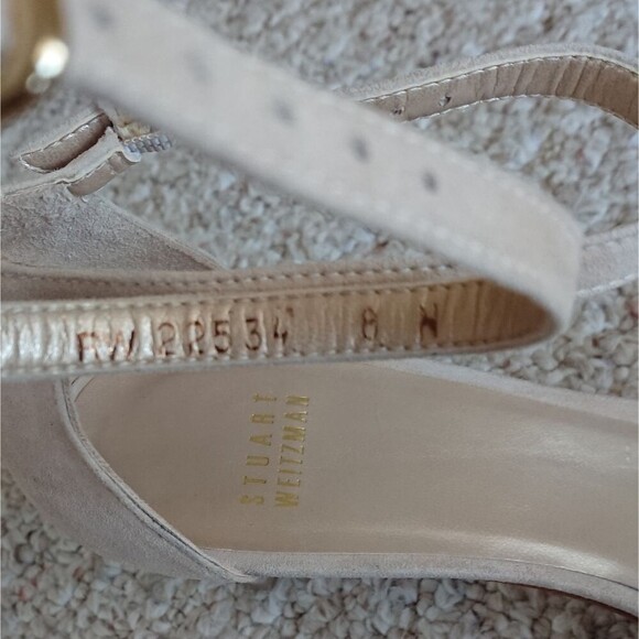 Stuart Weitzman NUDIST II SANDAL 75 in suede leather size 7.5 - Picture 11 of 12